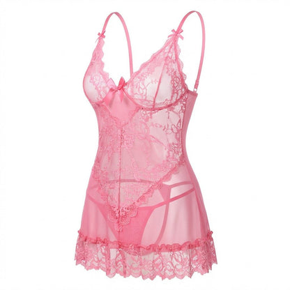 Sheer Mesh Lace Chemise | Women | G-String Set | Lingerie Nightdress | Nova Muse