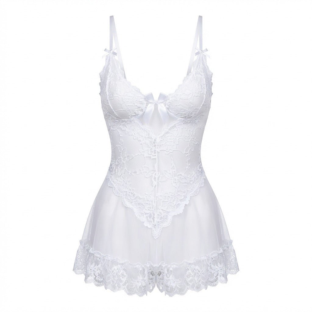Sheer Mesh Lace Chemise | Women | G-String Set | Lingerie Nightdress | Nova Muse