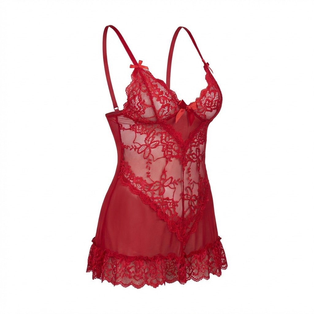 Sheer Mesh Lace Chemise | Women | G-String Set | Lingerie Nightdress | Nova Muse